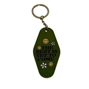 Handmade Retro‎ Style Motel Keychain The Best Is Yet To Come Smiley Face Daisy